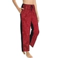 thumbnail image 2 of Daiia Vintage Burgundy Women's Sleep Pant with Pockets and Drawstring,Pajama Pants-Small, 2 of 9