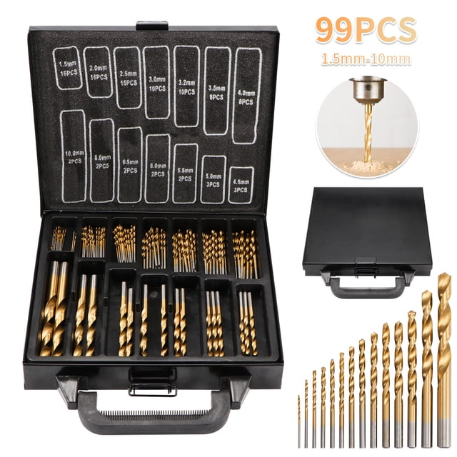 Juego De Brocas Hss Recubiertas De Titanio De 99 Piezas Con Caja De Metal Speravity TO004510-00