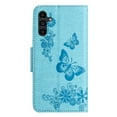 thumbnail image 7 of Allytech Galaxy A35 Wallet Case,  PU Leather Butterfly Embossed Flip Folio Stand Protective Shockproof Cards Holder Hand Wrist Bumper Phone Case Cover for Samsung Galaxy A35 - Blue, 7 of 7