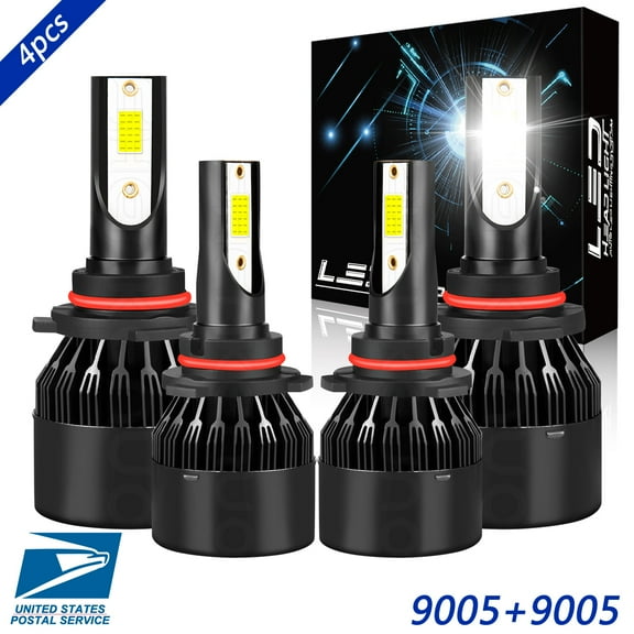 Obndvu for Hyundai Accent 2014-2020 with projector LED Headlight Bulb 9005 High Low Beam 6000K White 4pcs