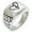 Silver, variant on Stainless Steel Love Music Treble Clef Heart Geometric Pattern Step-Down Biker Style Polished Ring