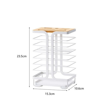 

Kitchen Knife Holder Universal Metal Wood Bamboo Draining Knife Block Rack Multifunction Storage Stand Organizer