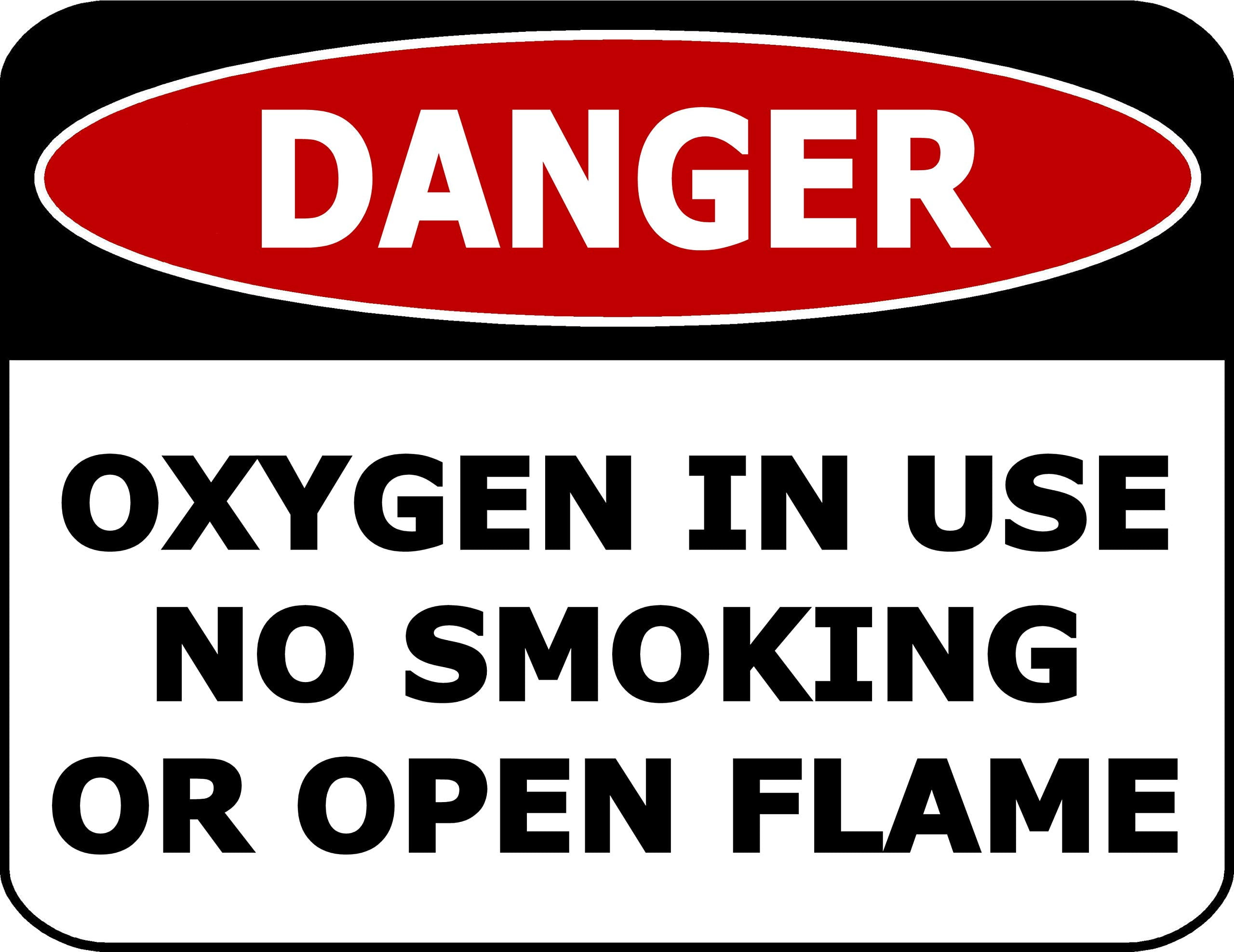 PCSCP Danger Oxygen in Use No Smoking Open Flames 11.5 inch 9 inch