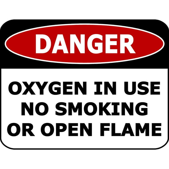 PCSCP Danger Oxygen in Use No Smoking Open Flames 11.5 inch 9 inch Laminated OSHA Safety Sign