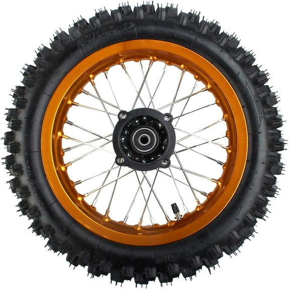 X-PRO 12" Rear Wheel Rim Tire 3.0-12 with 12mm Bearing Assembly for Dirt Bikes