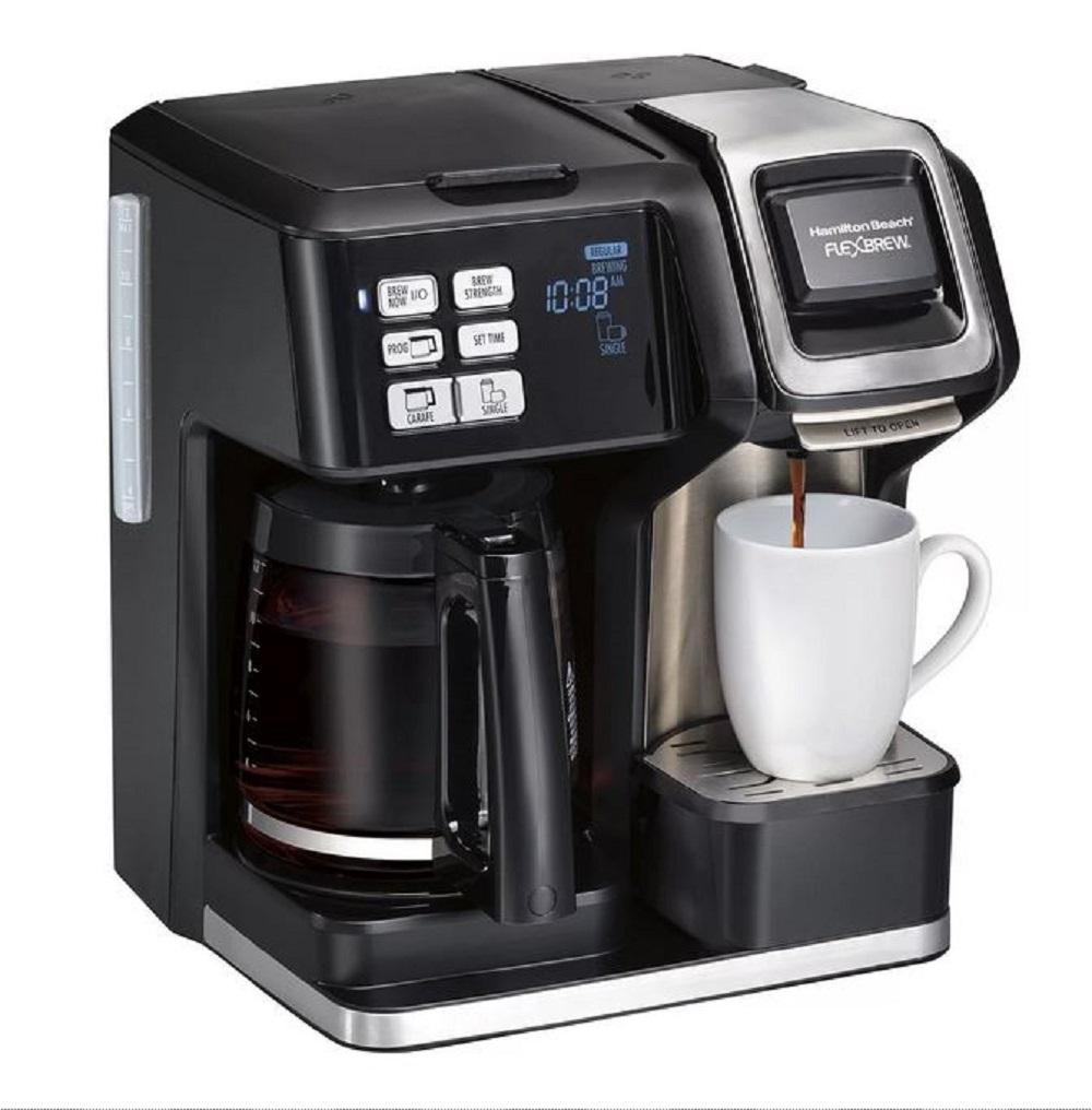 Hamilton Beach FlexBrew Black Finish 12-Cup and Single Serve Coffee Maker