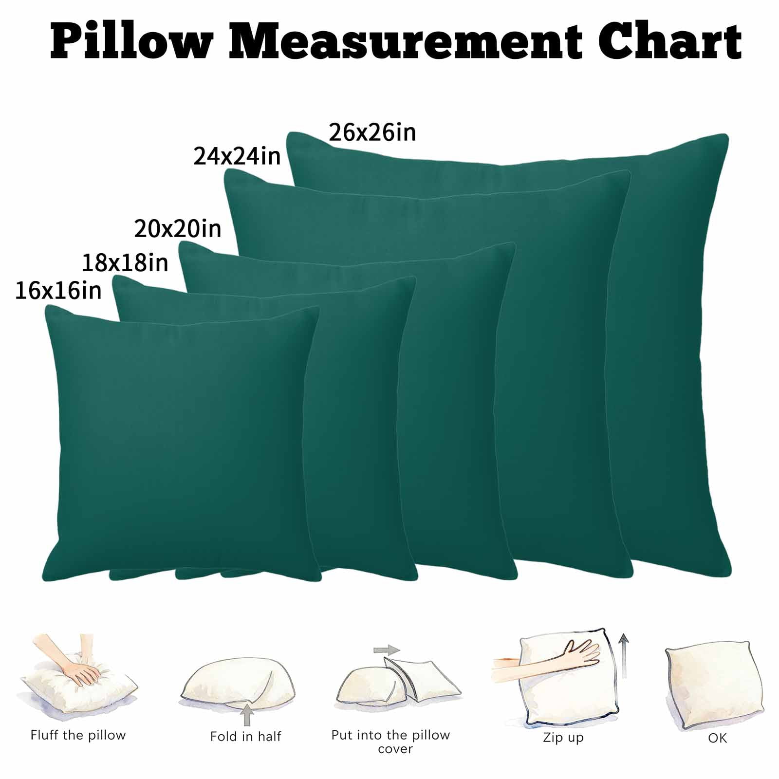 Dark Green Pillow Covers 24x24 Inch, Farmhouse Solid Green Color Modern Art Linen Pillowcase with Invisible Zipper, Decorative Throw Pillow Covers Cushion Case for Couch Sofa Bed Living Room