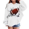thumbnail image 4 of FAOWME Toddler Kids Teen Sweatshirt Sports Retro Kids Boys Girls Rugby Hoodie Pullover Tops White 10-12 Years, 4 of 6