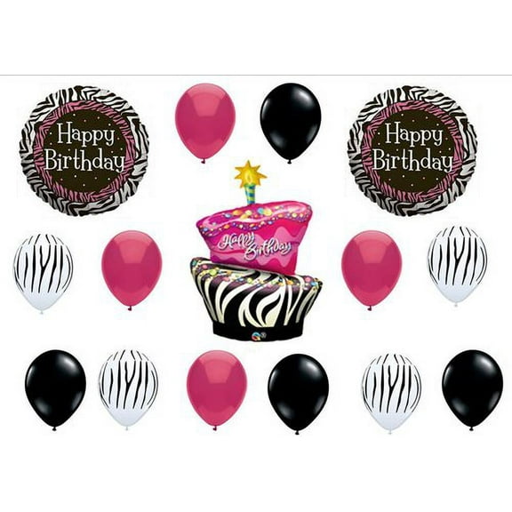 Zebra Stripe Cake Polka Dot Birthday Party balloons Decorations Supplies