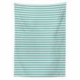 thumbnail image 2 of Teal Tablecloth, Horizontal Zigzag Lines Chevron Triangles Pattern Simple Classical Geometric Design, Rectangle Satin Table Cover for Dining Room and Kitchen, 52" X 70", Cream Teal, by Ambesonne, 2 of 2