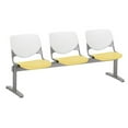 thumbnail image 2 of KFI Studios KOOL 3 Seat Reception Bench, White Back, Yellow Seat, 2 of 2