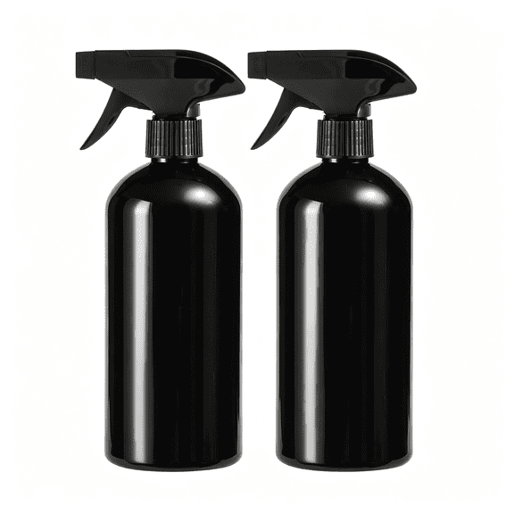 ACDANC Plastic Spray Bottle, 17Oz Refillable Versatility Sprayer, Black, 2 Pack | Adjustable Mist & Stream Nozzle - for Water, Hair, Cleaning, Essential Oils, Plants, Bbq & Diy Spraying