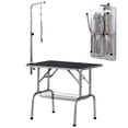 thumbnail image 1 of Table de Toilettage pour Chien en Acier Inoxydable Argenté - Hauteur et Rangement Réglables / 36 Pouces x 24 Pouces / Station Professionnelle de Toilettage pour Animaux pour la Maison et le Salon, 1 of 7