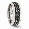 thumbnail image 4 of Grey Titanium Ring Band Wedding Beveled Standard Edward Mirell Stainless Steel & Black Ti Casted 9mm, 4 of 6