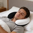 thumbnail image 3 of Neck Pillow, Boho Memory Foam U-Shaped Travel Pillow for Airplane Car Train Office Nap, Portable Soft Head Neck Support for Sleeping & Reclining Abstract Bohemia Womens Moons Scarf Black White, 3 of 9