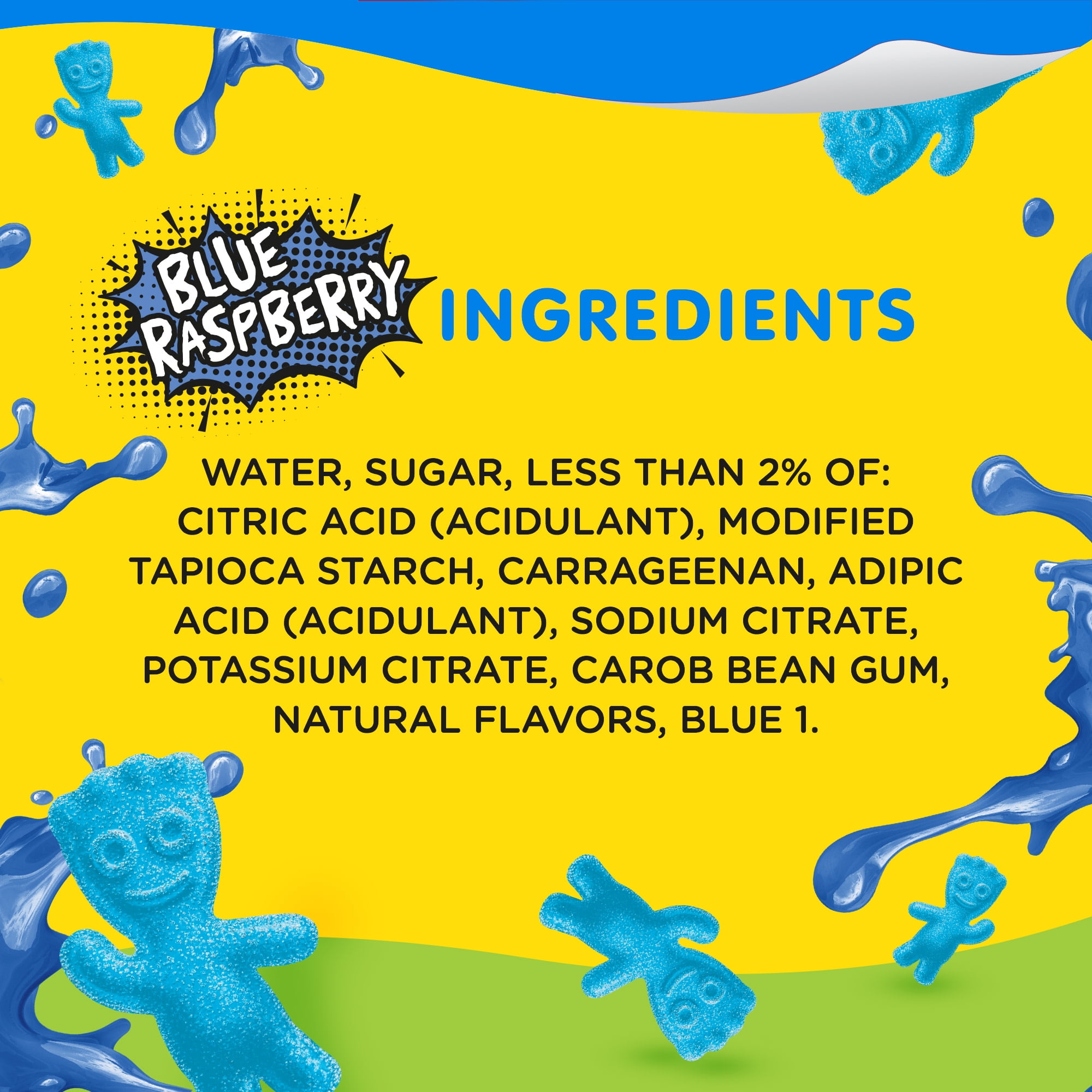 (4 pack) Snack Pack SOUR PATCH KIDS BLUE RASPBERRY Flavored Juicy Gels, 6 Count Snack Cups