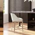 thumbnail image 3 of Pemberly Row Coastal Curved Back Upholstered Counter Stool Gray Polyester Wool, 3 of 11