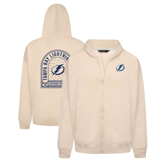 Men's Levelwear Khaki Tampa Bay Lightning Uphill Stained Glass Full-Zip Hoodie Jacket