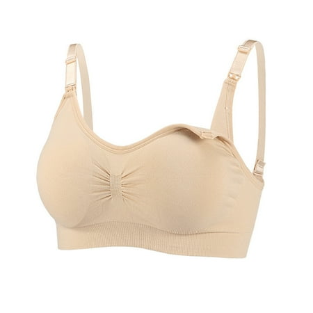 

YXGla Women Bra Adjustable Strap Thin Simple Pure Color Wireless Breastfeeding Brassiere for Sleeping