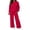 Red #106, variant on Women's 2 Piece Sweatsuit Set Crewneck Pullover and Wide Leg Pants Relaxed Casual Fall Fleece Lounge Outfit Set