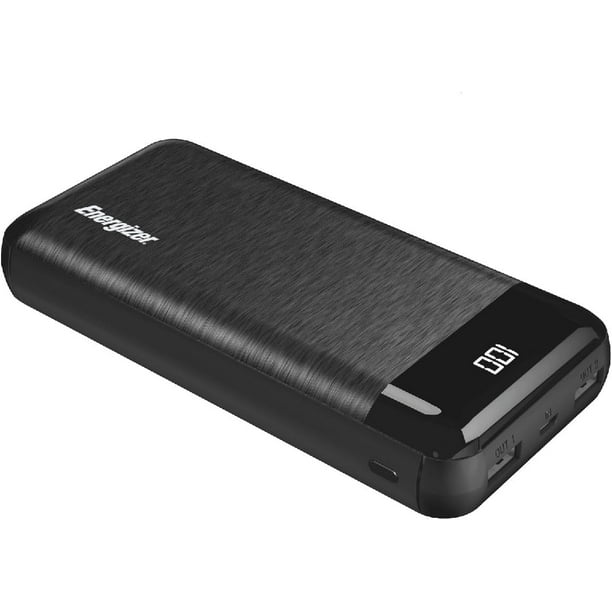 Power Bank Energizer 20000mAh con Pantalla LCD, Carga Rápida, USB Dual, Compatible con iPhone, Android y Tablet, Modelo UE20058
