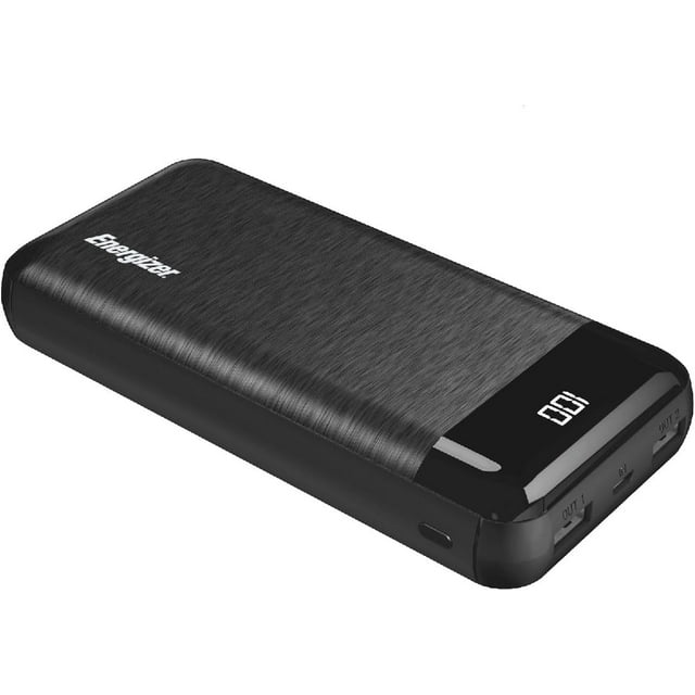 Power Bank Energizer 20000mAh con Pantalla LCD, Carga Rápida, USB Dual, Compatible con iPhone, Android y Tablet, Modelo UE20058