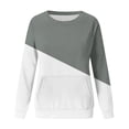 thumbnail image 4 of Drses Long Sleeve Womens Tops Womens Casual Loose Patchwork Splicing Long Sleeved Round Neck Tops With Pocket Women's sweatshirts, 4 of 5