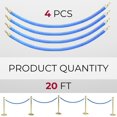 thumbnail image 2 of 4PCS Light Blue Velvet Rope 5FT \u2013 Thick VIP Rope Barrier Set for Events Crowd Control & Event Decor 5 Foot Safety Divider for Parties Weddings Red Carpet Business Entrances, 2 of 8