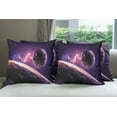 thumbnail image 6 of Ambesonne Galaxy Throw Pillow Cover 4 Pack, Nebula Celestal Cornet, 24", Magenta Mauve, 6 of 7
