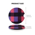 thumbnail image 2 of Round Ceramic Car Coasters 2 Pack Absorptive Clean Cork Bottom For Anti-Slip Use On Most Cars Palevioletred Buffalo Plaid Check Tartan Scotland_1, 2 of 8