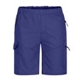 thumbnail image 3 of Teissuly Men's Casual Shorts Elastic Waist Zipper Solid Breathable Outdoor Daily Basic Pants With Pockets, 3 of 5