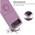 thumbnail image 2 of Samsung Galaxy Z Flip 3 5G Case, Galaxy Z Flip 3 Cover, Silicone Soft Gel Rubber Bumper Shockproof Anti-Scratch Protective Case with Ring for Galaxy Z Flip3 5G 6.7" 2021, Purple., 2 of 15