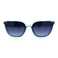 thumbnail image 2 of Womens Hipster Inset lens Thin Horn Rim Hipster Plastic Rectangle Sunglasses Blue - Smoke, 2 of 5