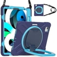 thumbnail image 1 of Funda a juego para iPad Air4 de 10,9 pulgadas con correa para el hombro, soporte de anilla ajustable grande, portalápices y protección contra golpes., 1 of 5