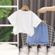thumbnail image 4 of Odeerbi 0-6 Años Niños Niñas Conjuntos de Verano Dinosaurio Algodón Camiseta de Manga Corta Pantalones Cortos Vaqueros Conjunto de Dos Piezas Vaqueros Estampados, 4 of 9