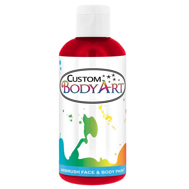 Custom Body Art 8-ounce Red Water Based Airbrush Body Art & Face Paint