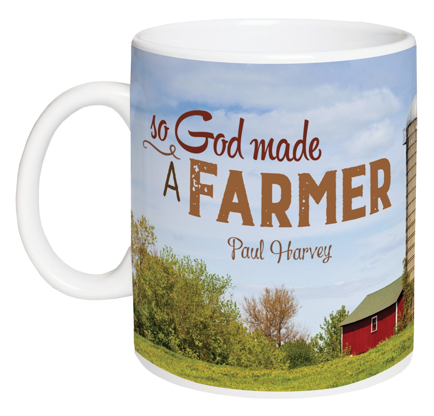 So God Made A Farmer Red Barn 15 Ounce Ceramic Coffee Mug