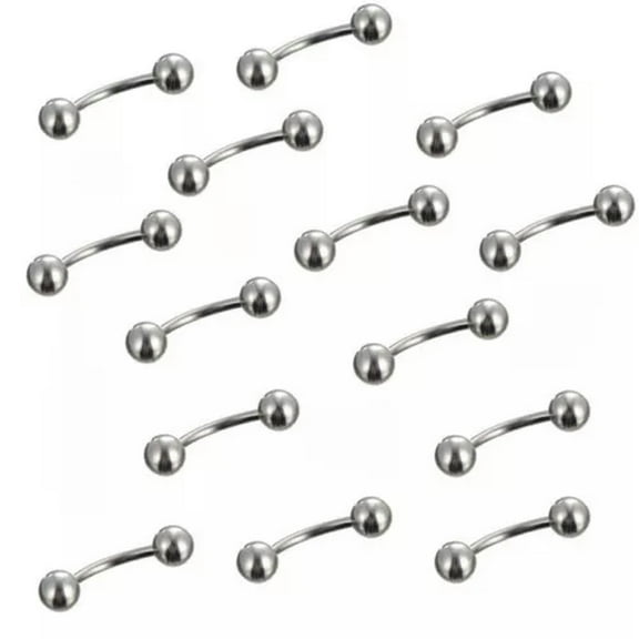 K-KED 50pcs Curve Barbell Eyebrow Bar Cartilage Ring Studs Piercing Delicate Jewelry 16G 6-12mm-16G 8mm