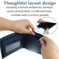 thumbnail image 3 of Blue Full Grain Leather Wallets for Men | Minimalist | Bi fold Wallet, 3 of 5