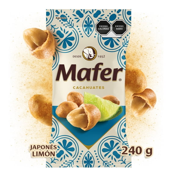 Cacahuates Mafer Japonés sabor limón 240 g