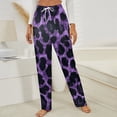 thumbnail image 3 of Purple Leopard Print Winter Female Pants Flannel High Waist Women Pants Lady Warm Straight Leg Plush Trousers, 3 of 7