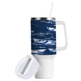 thumbnail image 2 of 40 Oz Car Handle Water Bottle 10.8x3.85 Inch Handle And Straw Travel Water Bottle Reusable Stainless Steel Water Bottle Blue Boat, 2 of 7