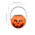 thumbnail image 3 of Tyidzon Halloween Pumpkin Candy Bucket Trick or Treat, Plastic Jack O Lantern Pail with Handle for Kids Party Decor, 3.5 inch, 3 of 7