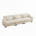 thumbnail image 5 of Modern 3-Seat Velvet Sofa 220×80×75cm with Cloud-Like Comfort and Waist Pillows, 5 of 14