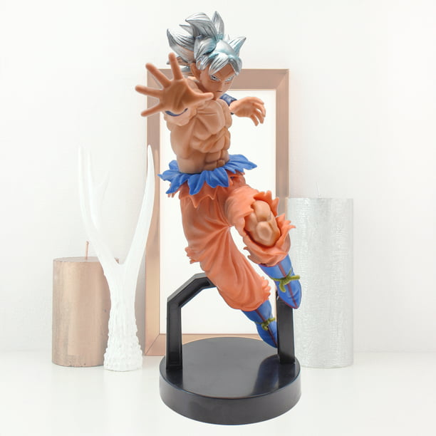  .  Dragon Ball Z figuras de acción Goku con pelo plateado personaje de dibujos animados modelo Anime figura juguetes regalo