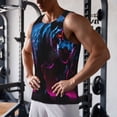 thumbnail image 5 of Gukieu Futuristic Purple Panther Print Men's Quick Dry Fitness Vest, Round Neck Sleeveless Fitness Bodybuilding Top-Medium, 5 of 7