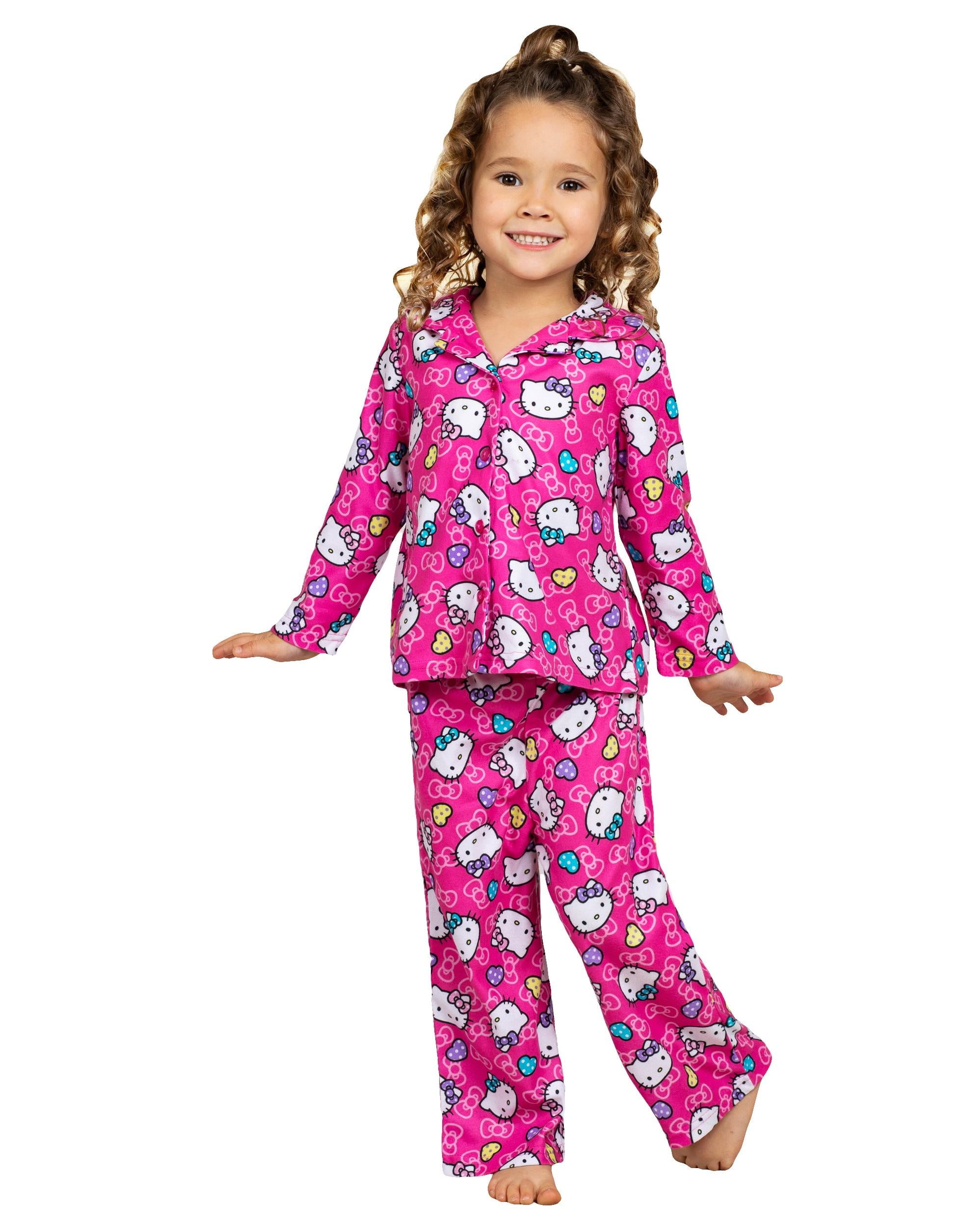 Hello Kitty - Hello Kitty Girls Pajama Pink Coat and Pants Sleepwear ...
