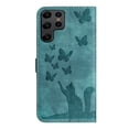 thumbnail image 6 of Wallet Case Designed for Samsung Galaxy S23 Ultra for Women,Flip Folio Cover with Butterfly Embossed PU Leather Kickstand Credit Card Holder Slots Magnetic Wrist Strap Phone Case, Green, 6 of 13