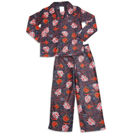 Flame Resistant Pajamas - Bakugan Boys Long Sleeve Flame Resistant 2 Piece Sleepwear Lounge Pajama Set, 23805 Black / 4/5
