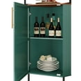 thumbnail image 7 of CBJCBJ Corner Coffee Bar Cabinet with LED Strip, Modern Wine Bar Cabinet with Cup Rack, for Dining Room,Green, 7 of 7